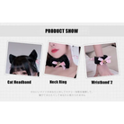 Latex Neko Girl Cosplay Set for Feline Character Lovers - lingerie