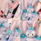 Lavender Bunny Ear Headband with Silky Blue Bow - Cosparty