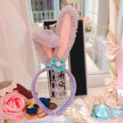 Lavender Bunny Ear Headband with Silky Blue Bow - Cosparty