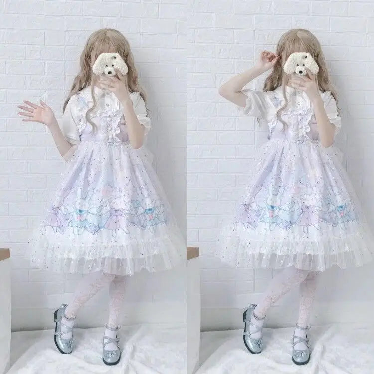 Lavender Bunny Lolita Dress for Kawaii Princesses and Dance Lovers - jsk lolita dress