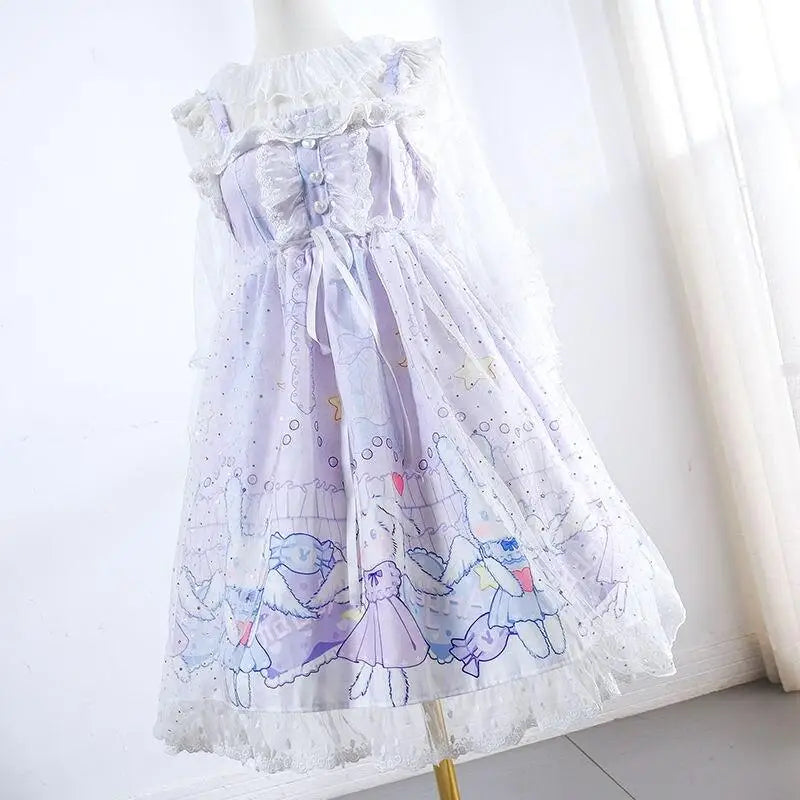 Lavender Bunny Lolita Dress for Kawaii Princesses and Dance Lovers - jsk lolita dress