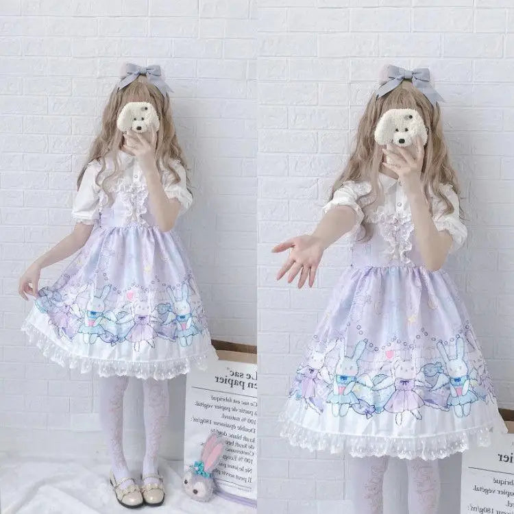 Lavender Bunny Lolita Dress for Kawaii Princesses and Dance Lovers - jsk lolita dress