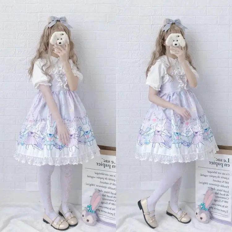 Lavender Bunny Lolita Dress for Kawaii Princesses and Dance Lovers - jsk lolita dress