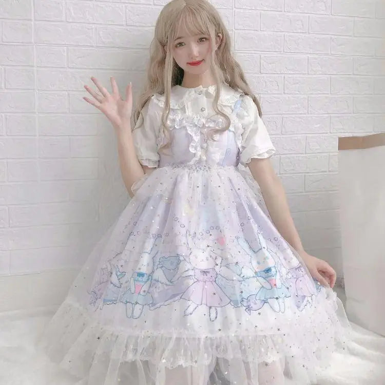 Lavender Bunny Lolita Dress for Kawaii Princesses and Dance Lovers - jsk lolita dress