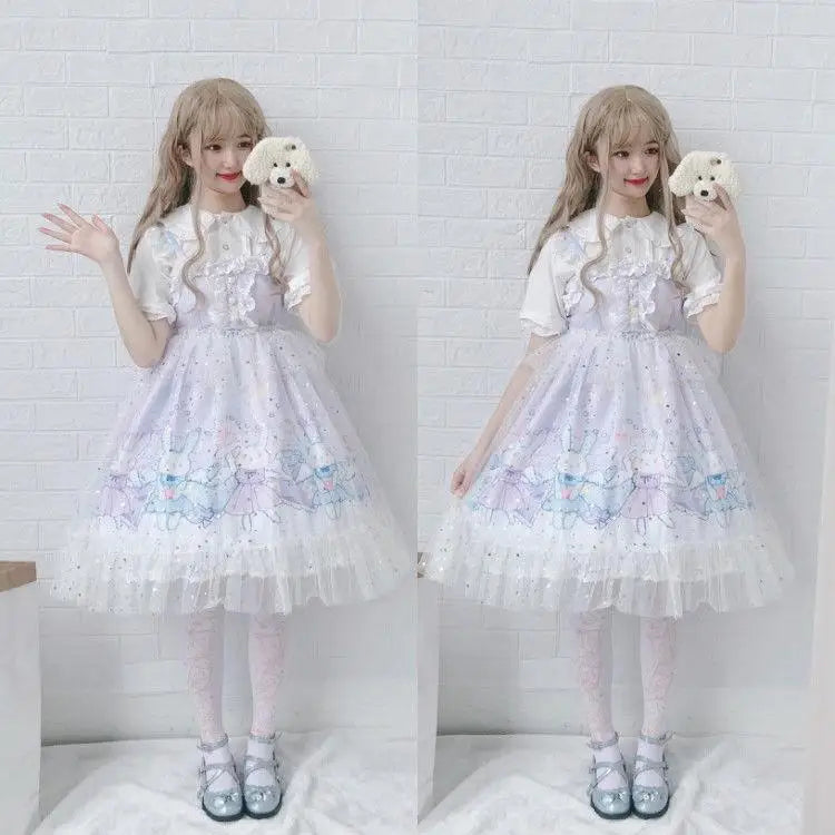 Lavender Bunny Lolita Dress for Kawaii Princesses and Dance Lovers - jsk lolita dress