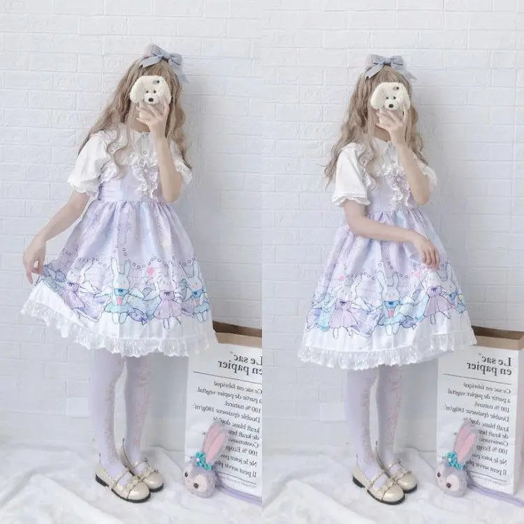 Lavender Bunny Lolita Dress for Kawaii Princesses and Dance Lovers - jsk lolita dress