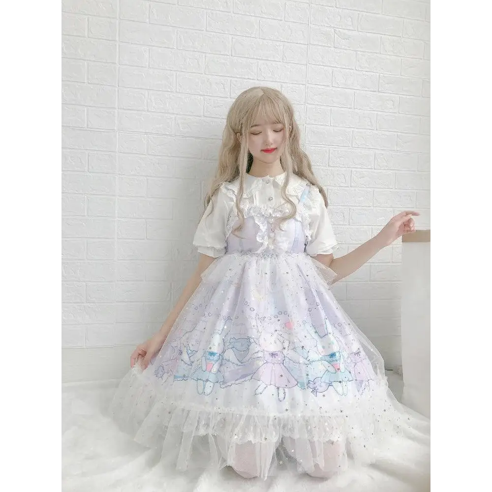 Lavender Bunny Lolita Dress for Kawaii Princesses and Dance Lovers - jsk lolita dress