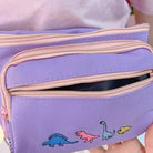 Lavender Dinosaur Fanny Pack for Enamel Pins and Kawaii Style - Cosparty