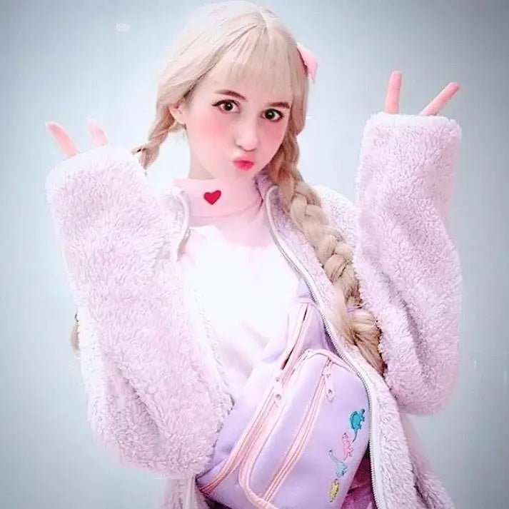 Lavender Dinosaur Fanny Pack for Enamel Pins and Kawaii Style - Cosparty