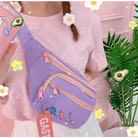 Lavender Dinosaur Fanny Pack for Enamel Pins and Kawaii Style - Cosparty