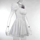 Layered Babydoll Maiden Dress in White or Black - dress