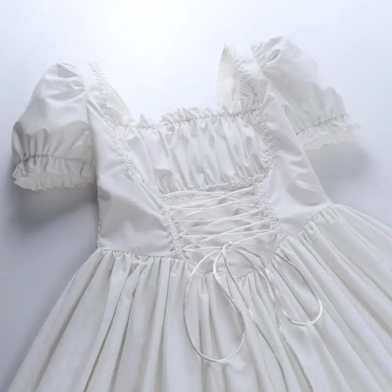 Layered Babydoll Maiden Dress in White or Black - dress