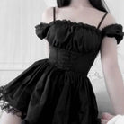 Layered Babydoll Maiden Dress in White or Black - dress