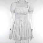 Layered Babydoll Maiden Dress in White or Black - dress