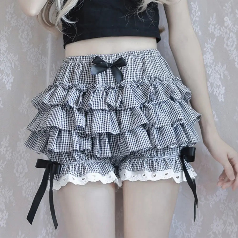 Layered Ruffled Bloomers for Kawaii and Lolita Styles - Shorts