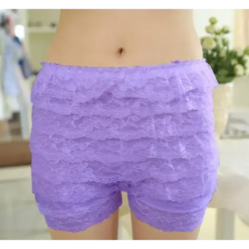 Layered Ruffled Bloomers for Kawaii Fashion Lovers - Purple - shorts