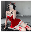 Layered Santa Claus Inspired Dress with Matching Headband - Cosparty