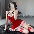 Layered Santa Claus Inspired Dress with Matching Headband - Cosparty