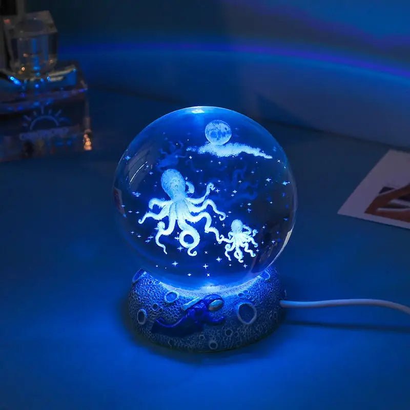 LED Aquamarine Life Snowglobe for Enchanting Underwater Ambiance - Cosparty