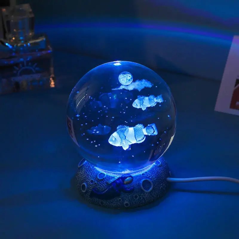 LED Aquamarine Life Snowglobe for Enchanting Underwater Ambiance - Cosparty