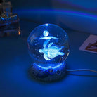 LED Aquamarine Life Snowglobe for Enchanting Underwater Ambiance - Turtle - light