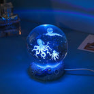 LED Aquamarine Life Snowglobe for Enchanting Underwater Ambiance - Octopus - light