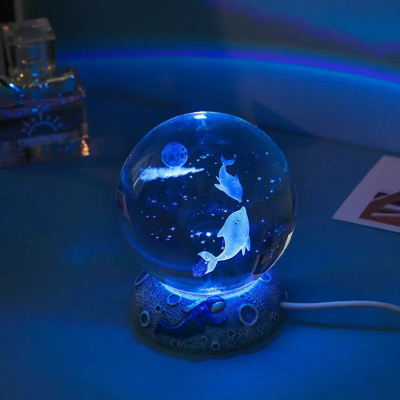 LED Aquamarine Life Snowglobe for Enchanting Underwater Ambiance - light