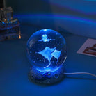 LED Aquamarine Life Snowglobe for Enchanting Underwater Ambiance - Manta Ray - light