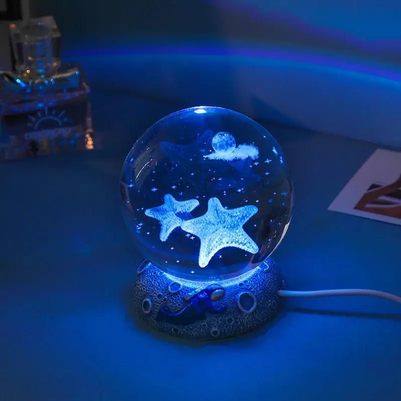 LED Aquamarine Life Snowglobe for Enchanting Underwater Ambiance - Cosparty