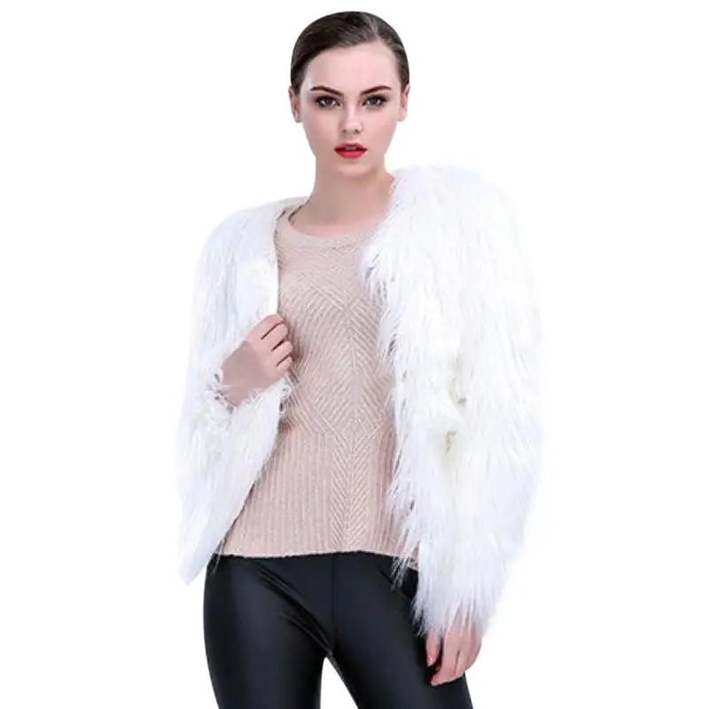 LED Christmas Light Vegan Fur Cardigan Sweater for Festive Style - Cosparty