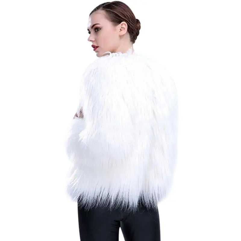 LED Christmas Light Vegan Fur Cardigan Sweater for Festive Style - sweater