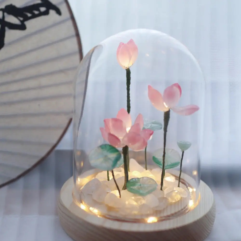 LED Lotus Night Light Lamp with Elegant Floral Design - light