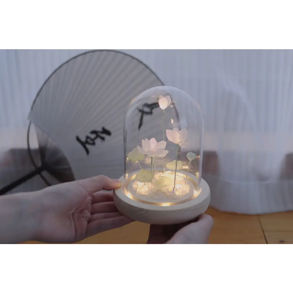 LED Lotus Night Light Lamp with Elegant Floral Design - light