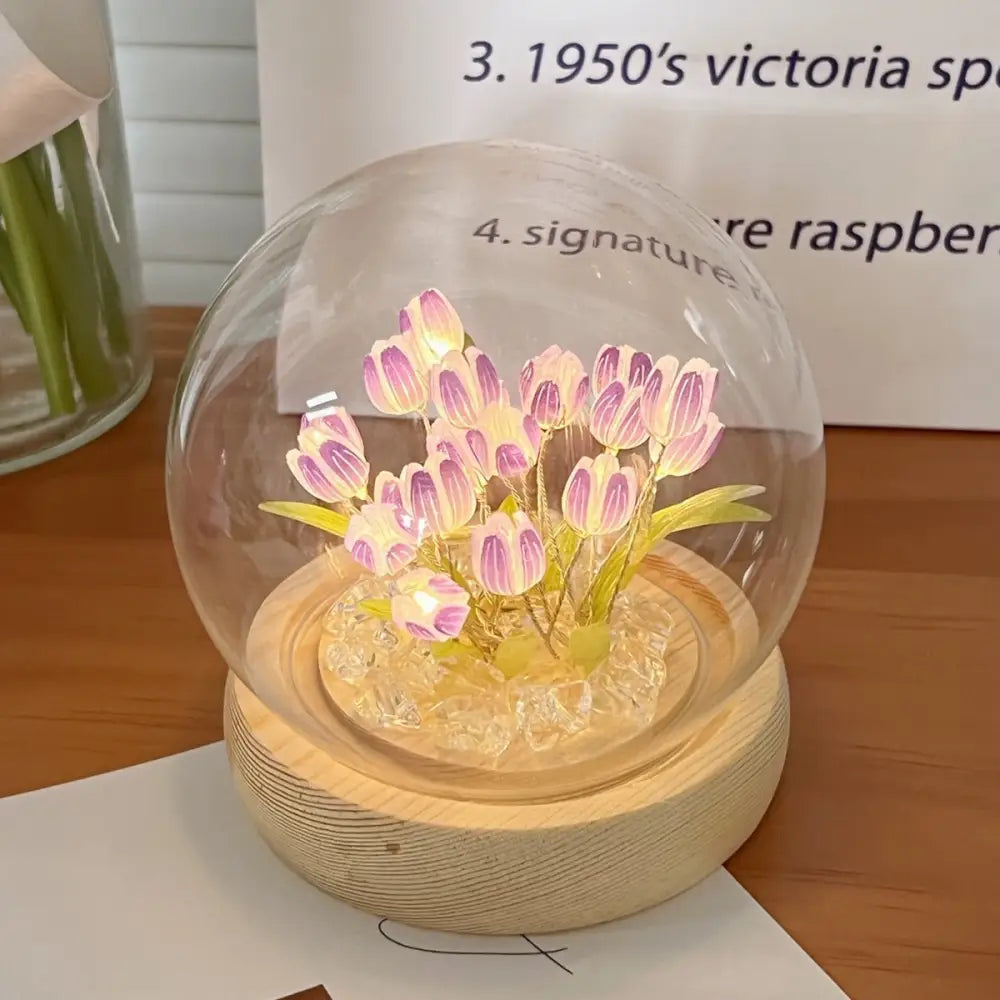 LED Tulip Nightlight Globe for Enchanting Fairycore Decor - lighting