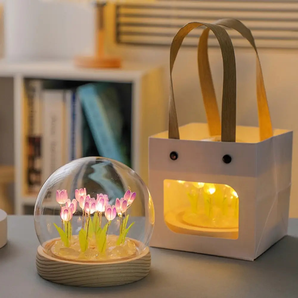 LED Tulip Nightlight Globe for Enchanting Fairycore Decor - lighting