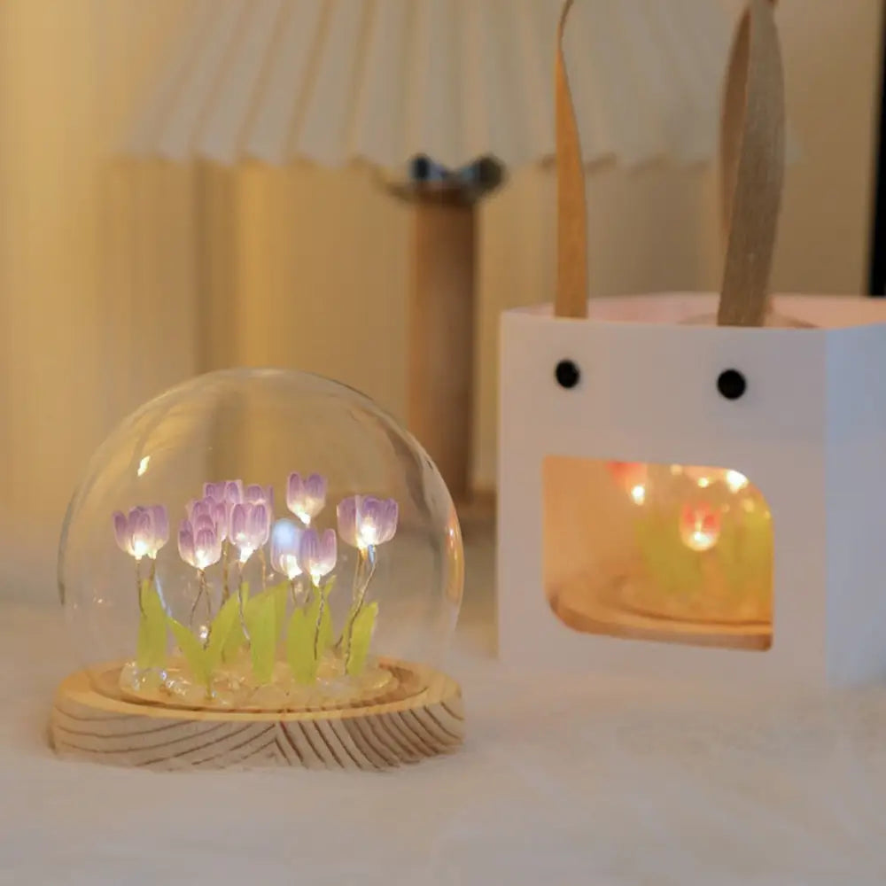 LED Tulip Nightlight Globe for Enchanting Fairycore Decor - lighting