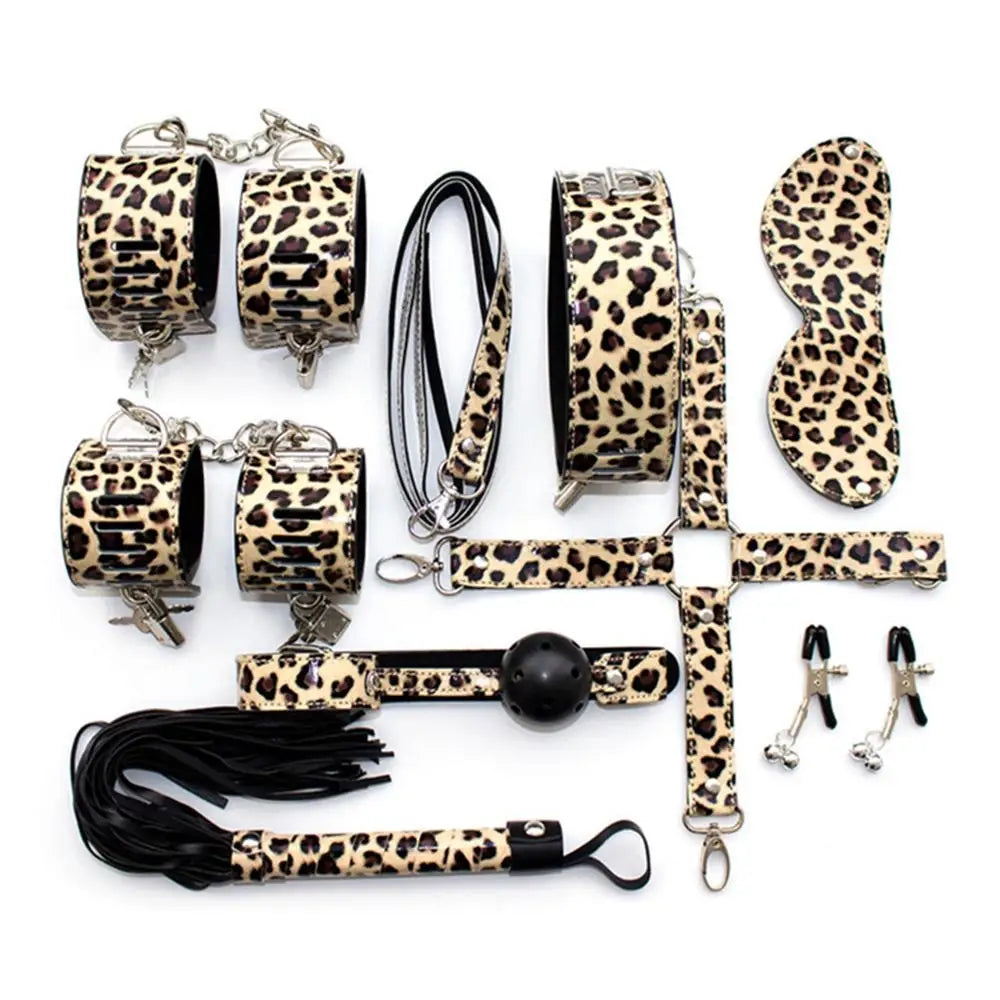 Leopard Print Bondage Set for Playful Photoshoots - play kit