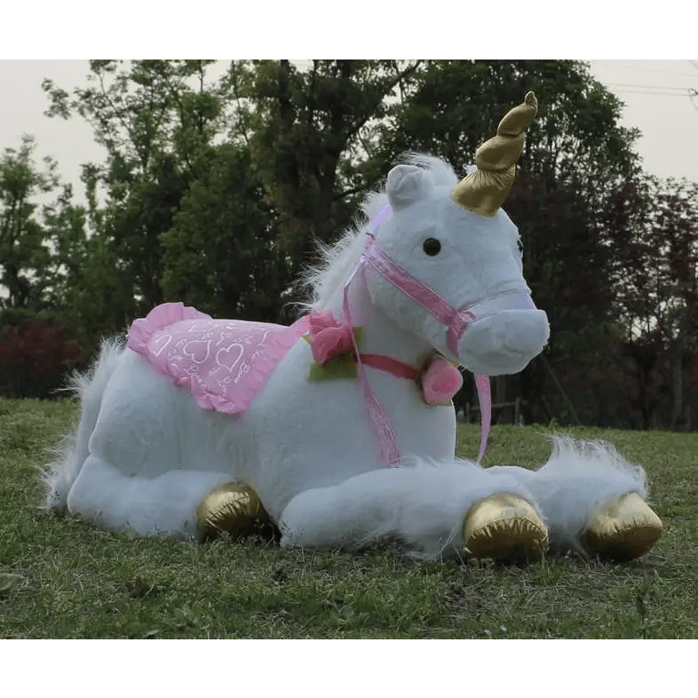 Life - Size Fluffy Unicorn Stuffed Animal for Imaginative Play - Cosparty
