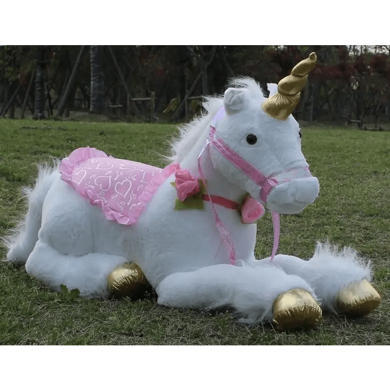 Life - Size Fluffy Unicorn Stuffed Animal for Imaginative Play - Cosparty
