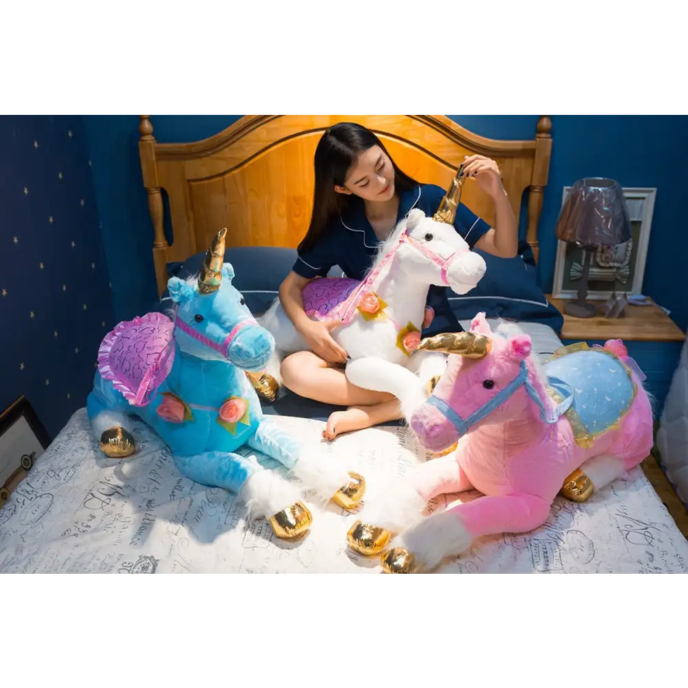 Life-Size Fluffy Unicorn Stuffed Animal for Imaginative Play - stuffed animal