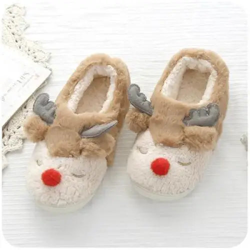 Light Purple Reindeer Slippers for Cozy Christmas Comfort - shoes