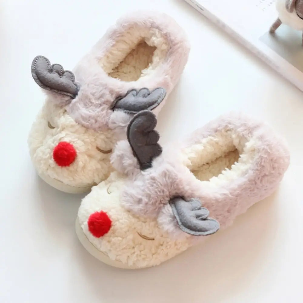 Light Purple Reindeer Slippers for Cozy Christmas Comfort - shoes