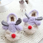 Light Purple Reindeer Slippers for Cozy Christmas Comfort - Purple / 6 - shoes