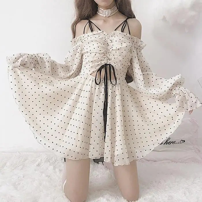 Lightweight Flowy Polkadot Dress in New Condition - dress