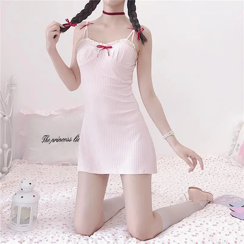 Lightweight Pink Sleepwear Dress for a Pastel Princess Look - Dress