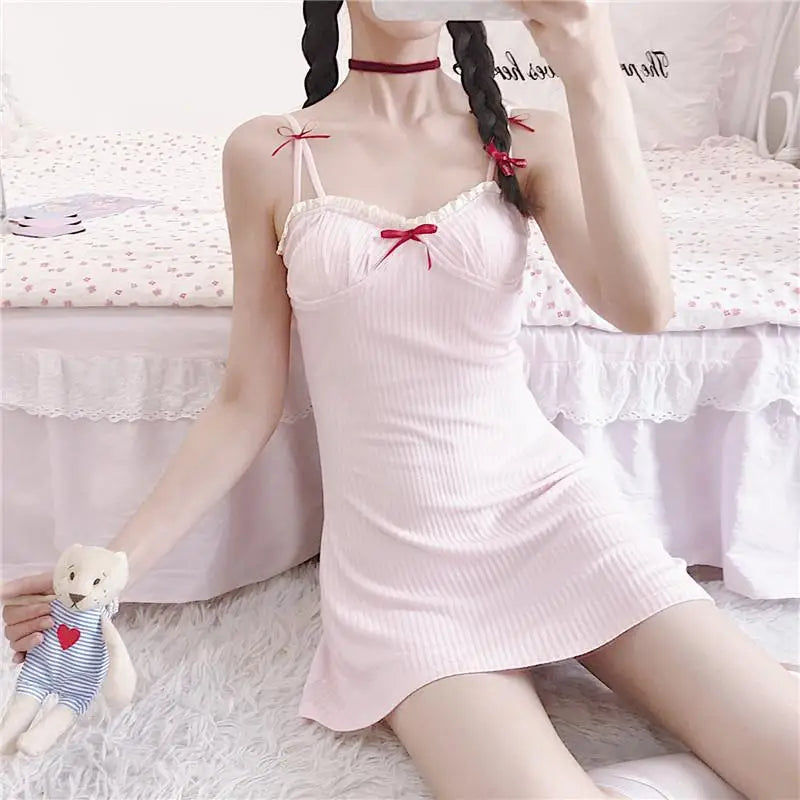 Lightweight Pink Sleepwear Dress for a Pastel Princess Look - Pink / S - Dress