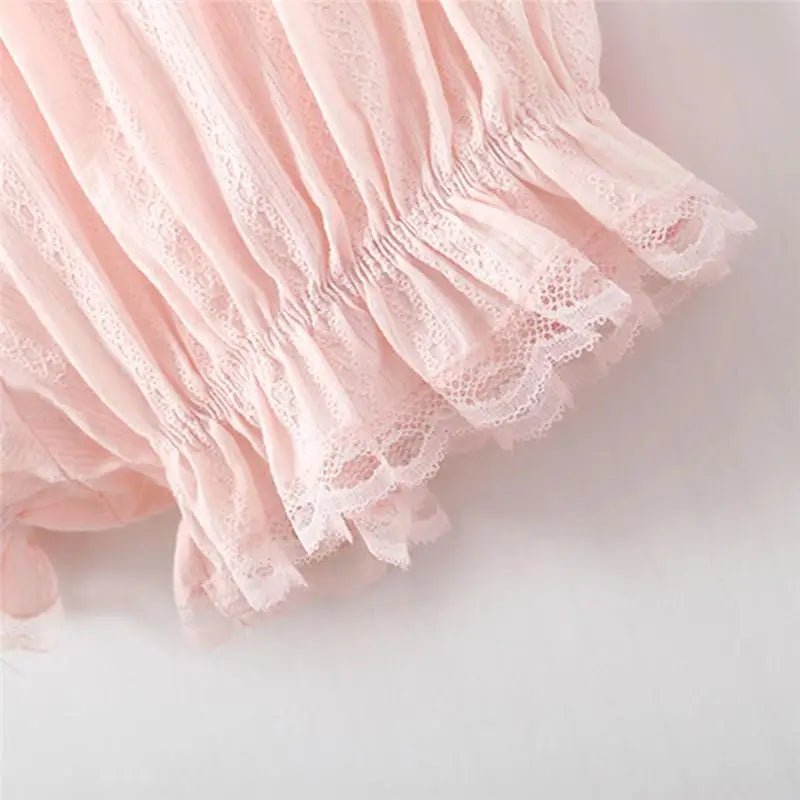 Lightweight Summer Pajama Set in Pink or White with Shorts Length - Cosparty