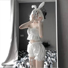 Lightweight Summer Pajama Set in Pink or White with Shorts Length - Cosparty