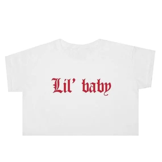 Lil Baby Cute Micro Mini Crop Top in Soft Cotton Blend Fabric - shirt