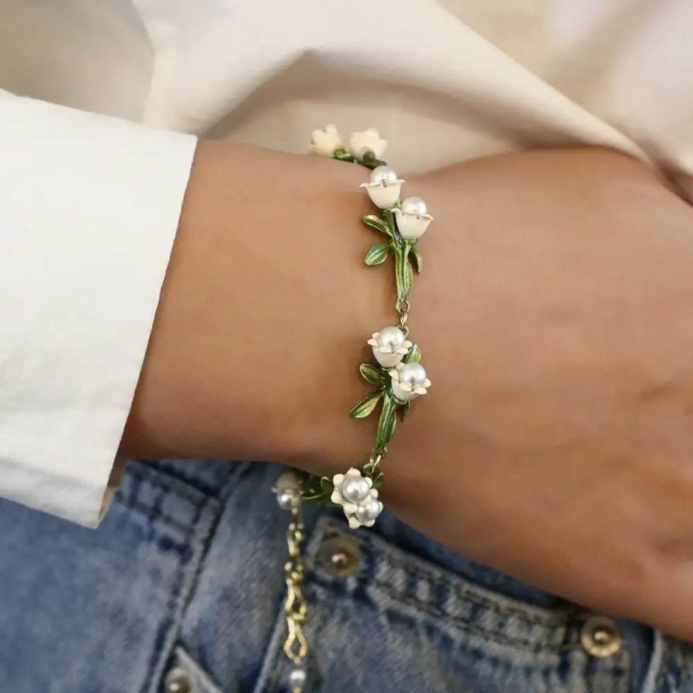Lily Of The Valley Pearl Bracelet for Whimsical Jewelry Lovers - Cosparty